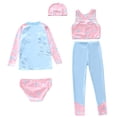 thumbnail image 4 of BOOMNY Toddler Girls 4 Peice Swimsuits Long Sleeve Bathing Suit for Kids Cartoon Graphic Lightweight Cozy Summer Beach Vacation Swimwear, 4 of 5