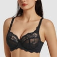 thumbnail image 3 of MELENECA Women's Plus Size Minimizer Bras Full Coverage Lace Unlined Underwire Bra Black 38G, 3 of 6