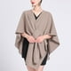 thumbnail image 1 of Capa de lana de color liso para mujer, chaqueta, bufanda, 1 of 5