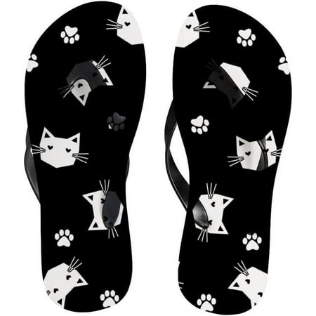 

GZHJMY Women Flip Flops Slippers Cute Black White Cats Sandals for Beach Summer Shower Men Boy Girl Kid Shoes
