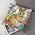 thumbnail image 7 of nygtbtfer Pillow Covers Floral Eggs Cushion Case Happy Spring Farmhouse Decorations Happy Egg Hunt Throw Pillow for Sofa Couch Living Room Bedroom Office Car White, 7 of 7