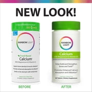 Rainbow Light Food-Based Calcium | Calcium, Magnesium, and Vitamin D Multivitamin Supplement | 500 IU Vitamin D3 | 90 Tablets