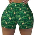 thumbnail image 2 of Gukieu St Patrick's Day9 Print Women's Sports Shorts, Elastic Waist High Stretch Running Yoga Gym Sweatpants-XX-Large, 2 of 8