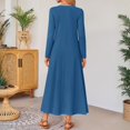 thumbnail image 4 of Cyglowse Spring Long Sleeve Comfortable Loose Maxi Dresses for Women 2026 Elegant Classy Winter Wedding Guest Dress Blue XL, 4 of 6