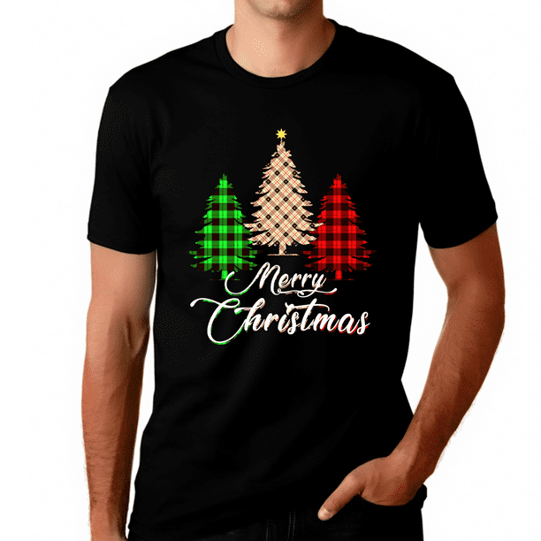 Funny Christmas Shirts for Men Family Christmas Outfits Funny Plaid