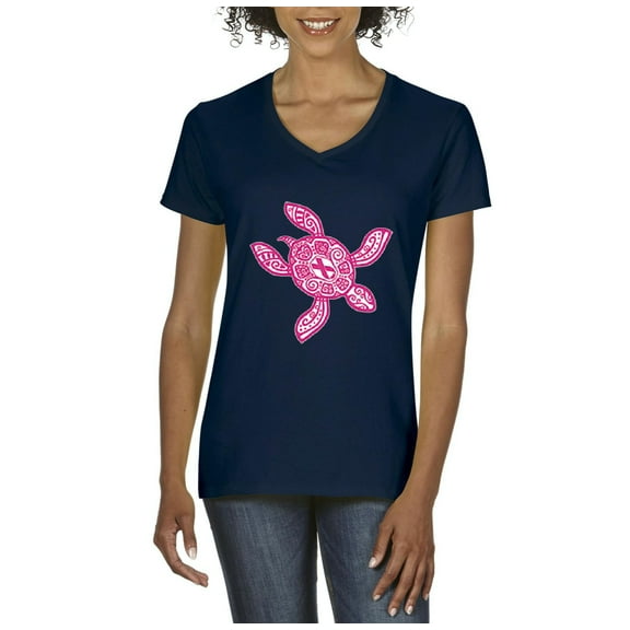 Normal is Boring - Women's T-Shirt V-Neck Short Sleeve, up to Women Size 3XL - Sea Turtle Hawaii
