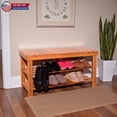 thumbnail image 2 of Hassch 35.4" Bamboo Shoe Rack Bench in Natural Finish, 3-Tier Slatted Entryway Storage Organizer, Space-Saving Design for Bathroom, Hallway, Living Room, 2 of 8