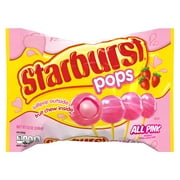 Starburst Pops All Pinks Strawberry Lollipops 8.8oz Lay Down Bag