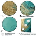 thumbnail image 3 of Designart "Alchemical Spiral Of Gold Teal Oceans I" Abstract Spirals Floater Framed Wall Art Living Room, 3 of 5