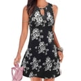 thumbnail image 1 of WISEFIN Women Floral Print Summer Sleeveless Hollow Out Round Neck Casual Mini Dress, 1 of 5