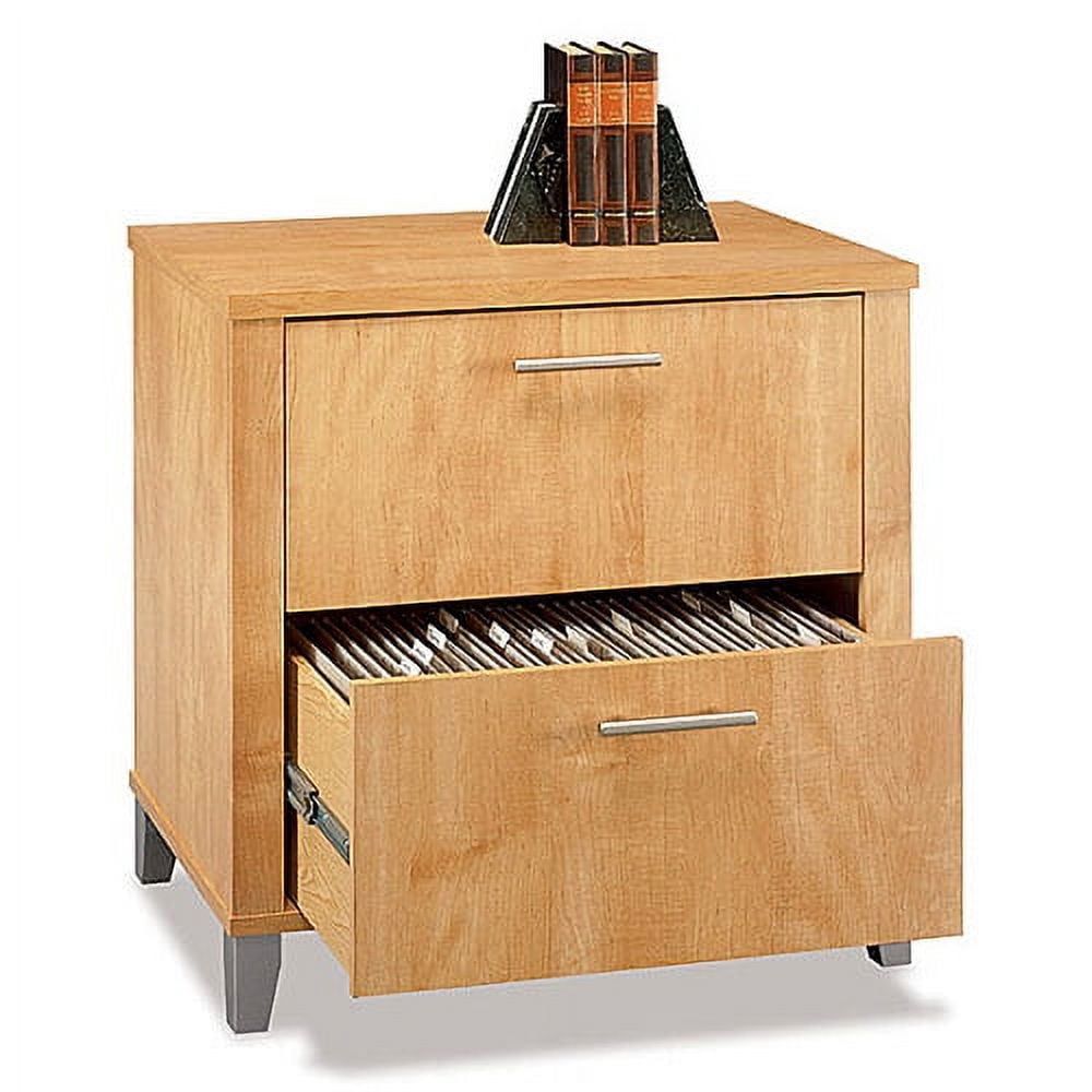 Bush Furniture Somerset 2 Drawer Lateral File Cabinet in Maple Cross Finish
