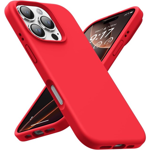 KOMI Designed for iPhone 16 Pro Max Case,Shockproof Liquid Silicone Protective Phone Case with Soft Anti-Scratch Microfiber Lining Ultra Slim Drop Protection Phone Cover 6.9 inch Red