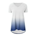thumbnail image 4 of Giftesty Blouses for Women Dressy Casual Fashionable Women's Summer Printing V Neck T-shirt Short Sleeved Casual Tops, 4 of 5