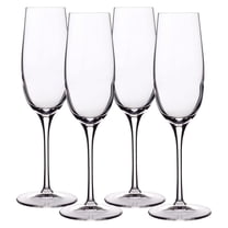 Drevy Crescendo 8-Ounce Champagne Flute Glasses, Set Of 4, Crystal SON-hyx Glass, Made In Italy.