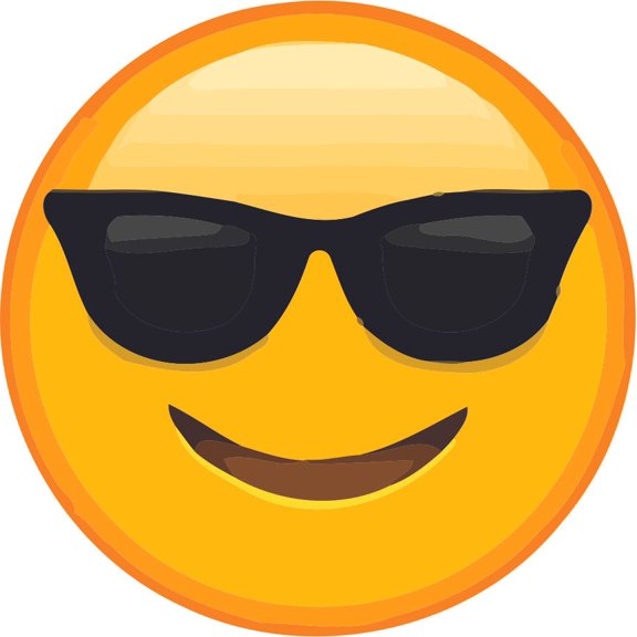 Smiling Face with Sunglasses Emoticon Peel and Stick Wall Art Decal Stickers Kids Baby Room Bedroom School Nursery Durable Peel and Stick High-Quality Vinyl Decal Safely Removable Sticker 20x12 inch