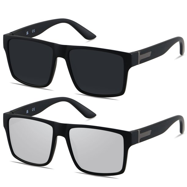 Gafas de sol cuadradas polarizadas LYZOIT sobredimensionadas con protección UV400 para hombres y mujeres