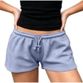 thumbnail image 2 of SEMPAI Women Low Rise Sweat Shorts Casual Y2k Drawstring Low Waisted Athletic Shorts Summer Cute Lounge Running Shorts, 2 of 5