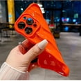 thumbnail image 3 of Water Ripple Pattern Case for iPhone 14 Pro Soft TPU Shockproof Camera Protective Back Cover for Women Girl Curly Wave Frame Phone Case for iPhone 14 Pro 6.1 Inch Orange, 3 of 7