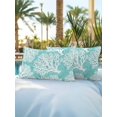 thumbnail image 4 of Outdoor Pillows Waterproof, Teal Green Coastal Throw Pillows with Inserts Included, Summer Nautical Ocean Beach Indoor Outdoor Decorative Lumbar Pillow for Bed/Couch/Patio 12"x20", 2Pcs, 4 of 8