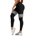 thumbnail image 2 of Black Sweatpants Women's Striped Outdoor Leggings High Waisted Hip Yoga Running Pants Fashion Clothing, 2 of 6