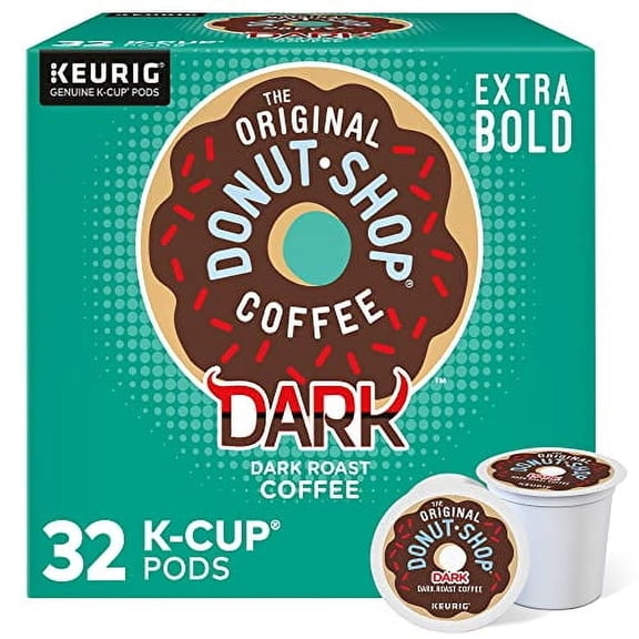 The Original Donut Shop Dark Coffee, Keurig Single-Serve K-Cup Pods, Dark Roast, 32 Count