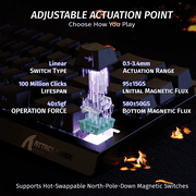 ATTACK SHARK X68 HE 8000Hz Rapid Trigger Keyboard, 0.01mm RT Accuracy Wired Gaming Keyboard with Magnetic Switch, Adjustable Actuation, Rapid Trigger, Snap Tap, RGB Lighting for PC/Mac, Black Contours