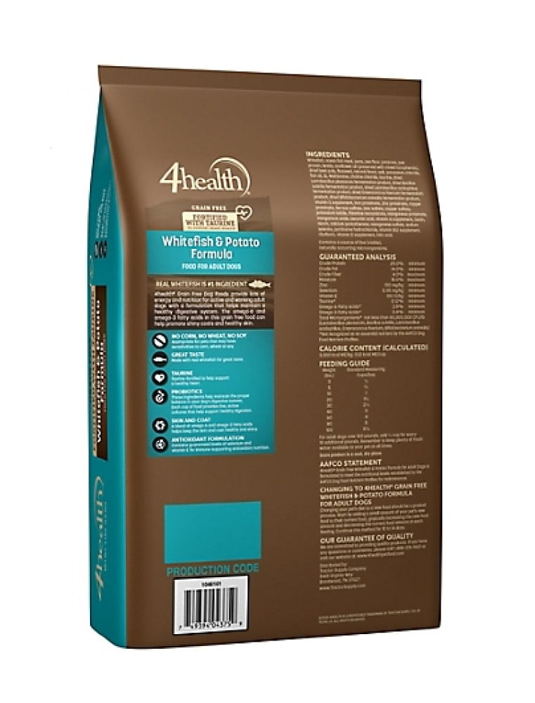 4health Grain Free Whitefish and Potato Formula Adult Dry Dog Food 4 lb Bag Walmart
