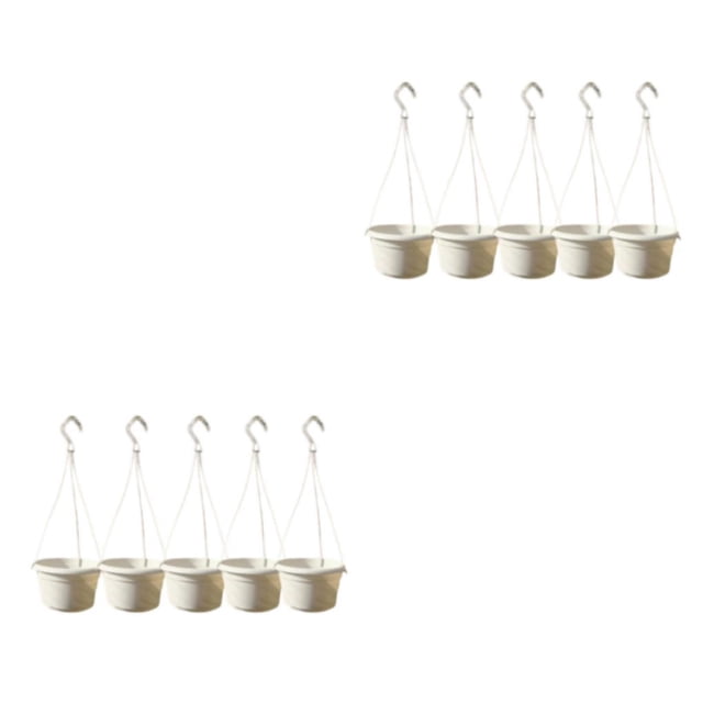 Matsuzay 5 piezas no fáciles de deformar cesta colgante para plantas de flores maceta firme y duradera ahorro de agua conjunto blanco 2Conjunto