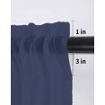 thumbnail image 6 of Pure Dark Blue Sheer Kitchen Tier Curtains 45 Inch length, Rod Pocket Half Curtains & Drapes, Simple Solid Color Light Filtering Chiffon Cafe Bathroom Window Treatments 2 Panels 27.5"W x 45"L, 6 of 7