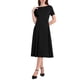 thumbnail image 2 of Vestidos de cuello barco para mujer INSPIRE CHIC 2025, vestido midi de corte A para ocasiones elegantes y casuales, L negro, 2 of 4
