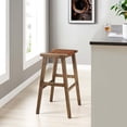thumbnail image 2 of Bar Stool Chair Barstool, Set of 2, Walnut Brown, Faux Vinyl Leather, Wood, Pub Cafe Bistro Dining Kitchen Hospitality Restaurant, Modern Contemporary HB36076, 2 of 10