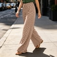 thumbnail image 6 of Women's High Waist Polka Dot Wide Leg Pants Elastic Waist Casual Flowy Trousers For Vacation, 6 of 7