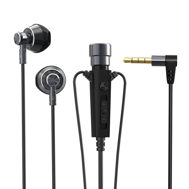 Seitruly Auriculares con cable de 3,5mm, micrófono de condensador, volumen ajustable, auriculares internos para chat en línea, auriculares de recogida Cables de audio/vídeo Negro