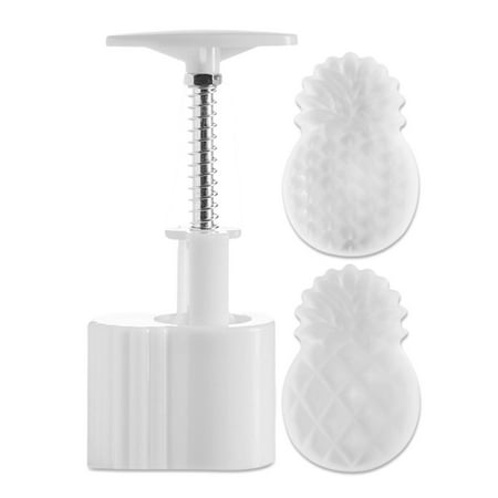 

Mooncake Mold ABS Portable 2 Pineapple Stamps Hand Press Cookie Moon Cake Pastry Mould Mid-Autumn Festival Household Baking Tool