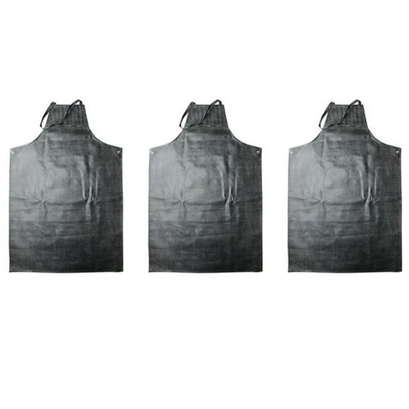 3X Heavy Duty Waterproof Rubber Vinyl Apron Industrial PVC Aprons Adjustable Rubber Butcher Apron for Men,3 * apron,black