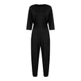 thumbnail image 6 of Aislor Women Care Dementia Clothing Alzheimers Anti-Strip Jumpsuit Nursing Nightwear with Zipper at Back and Leg Black L, 6 of 7
