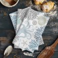 thumbnail image 6 of Blue Beige Octopus Coastal Kitchen Towels Set of 2, Water Absorbent Dish Towel, Nautical Coral Starfish Decorative Hand Towels - Quick Drying Cloth for Cooking Baking, 18x28 Inch, 6 of 8