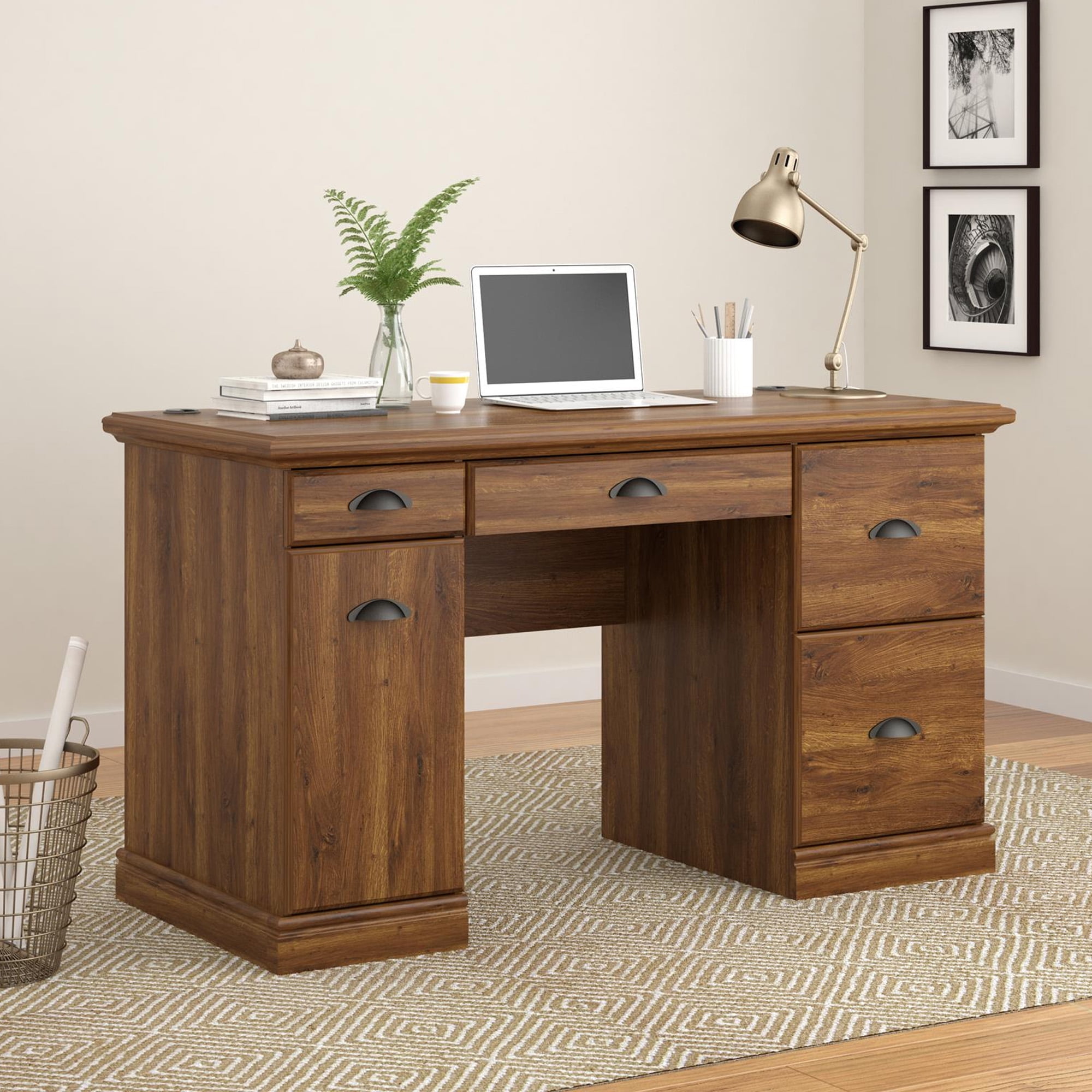 (Set of 2) Better Homes and Gardens Computer Desk, Brown ... on {keyword}