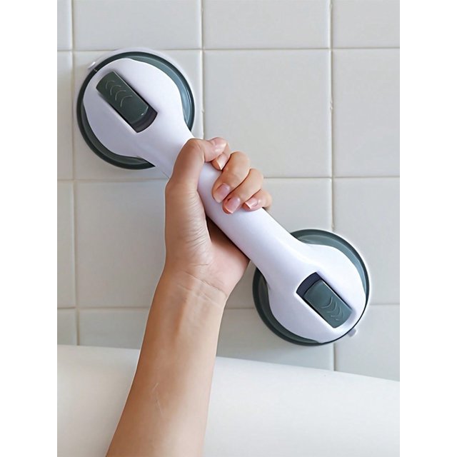 1pc Bathroom Non-Slip Large Shower Handle, No Punch, No Trace Glass Suction Handle, Strong Suction Grip, Handle For Tub And Shower, Suction Cup Grab B