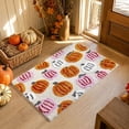 thumbnail image 6 of Halloween Rug, Fall Bathroom Decor, Halloween Pumpkin Decorations, Plush Pink and White Rug, 24X36 Inch Fuzzy Pumpkin Printed Bathroom Floor Mat, Cozy Shaggy Carpet for Bathroom,, 6 of 6