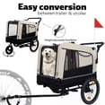 thumbnail image 6 of YLLN 2-in-1 Bike Trailer & Push Cart for Pets - Detachable Bike Hitch & Push Handle Included - All-Terrain Wheels, Quick Release Wheel, Non-Slip Floor, Internal Leash, Holds Up to 88 lbs, Beige, 6 of 6