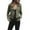 Green, variant on Women's Retro Rivet Zipper Jacket - Long-Sleeve Casual Outerwear, Blue, S