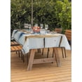 thumbnail image 4 of 54x80 Inch Outdoor Tablecloth with Umbrella Hole Zipper Rectangle Vintage Blue Feathers Rectangular Tablecloths Outside Waterproof Boho Retro Wooden Grain Patio Table Cloth Cover for Picnic Party, 4 of 8