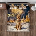 thumbnail image 4 of Wirehaired Pointing Griffon Happy New Year 2026 with Fireworks on New Year's Eve Quilt Bedding Set Dog Lover 1 Blanket Bed Cover 2 Pillowcases - 12022, 4 of 5