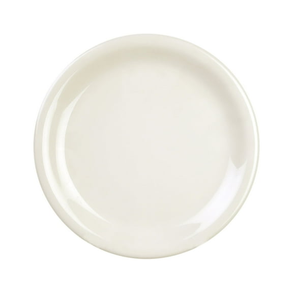 Excellante Color Ivory Melamine Dinnerware Collection 6.5 Inch Narrow Rim Round Plate, Comes in Dozen