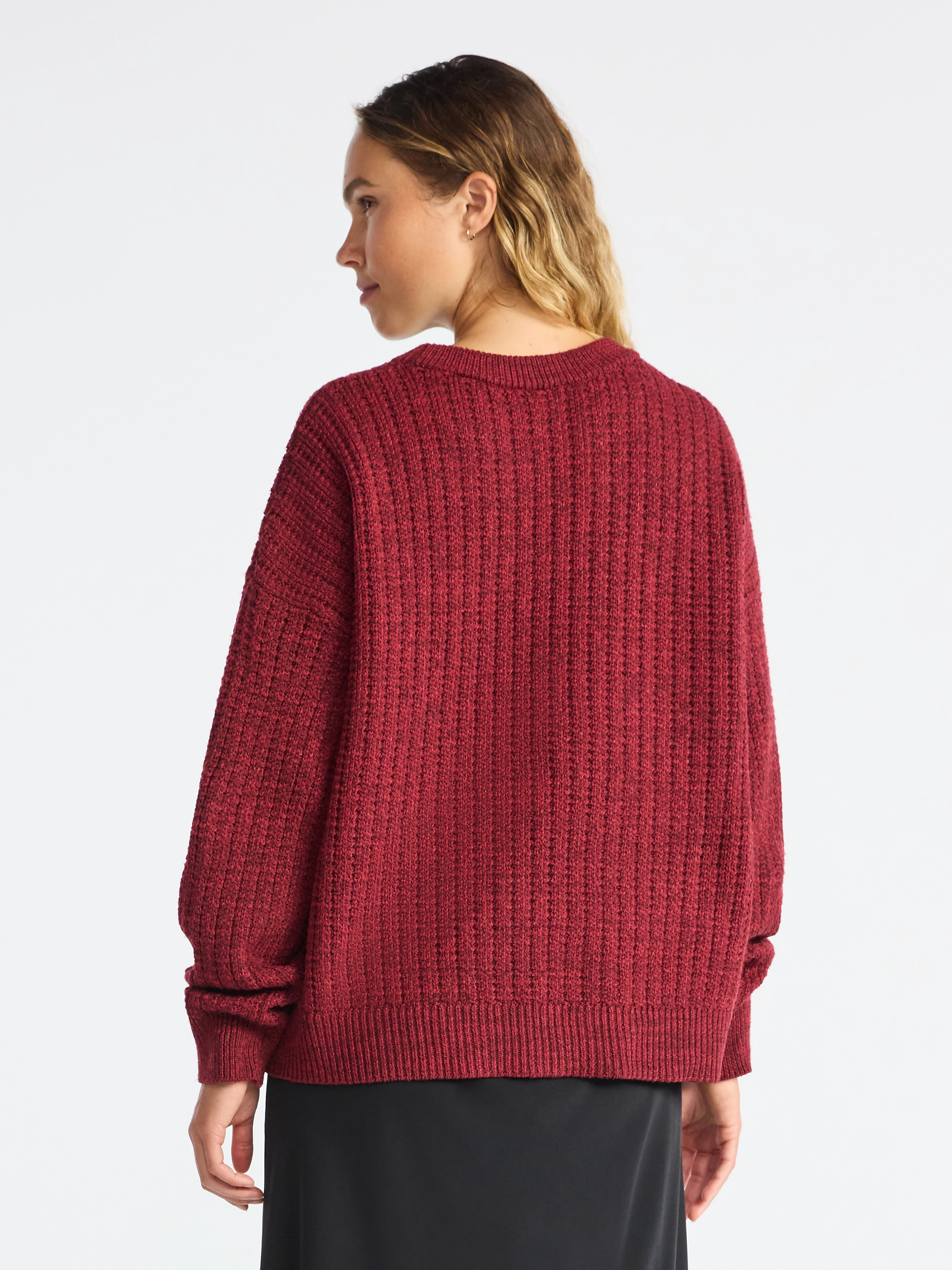 Time and Tru Women's and Women’s Plus Textured Stitch Sweater, Midweight, Sizes XS-4X