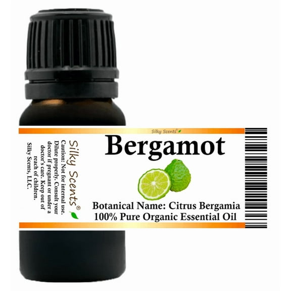 Bergamot Organic Essential Oil 5 ml (1/6 fl oz) - 100% Pure and Natural by Silky Scents