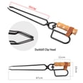 thumbnail image 3 of Wooden Handle BBQ Charcoal Clip Portable Fire Tongs Duck-Billed Tong Camping Charcoal Tong, 3 of 9