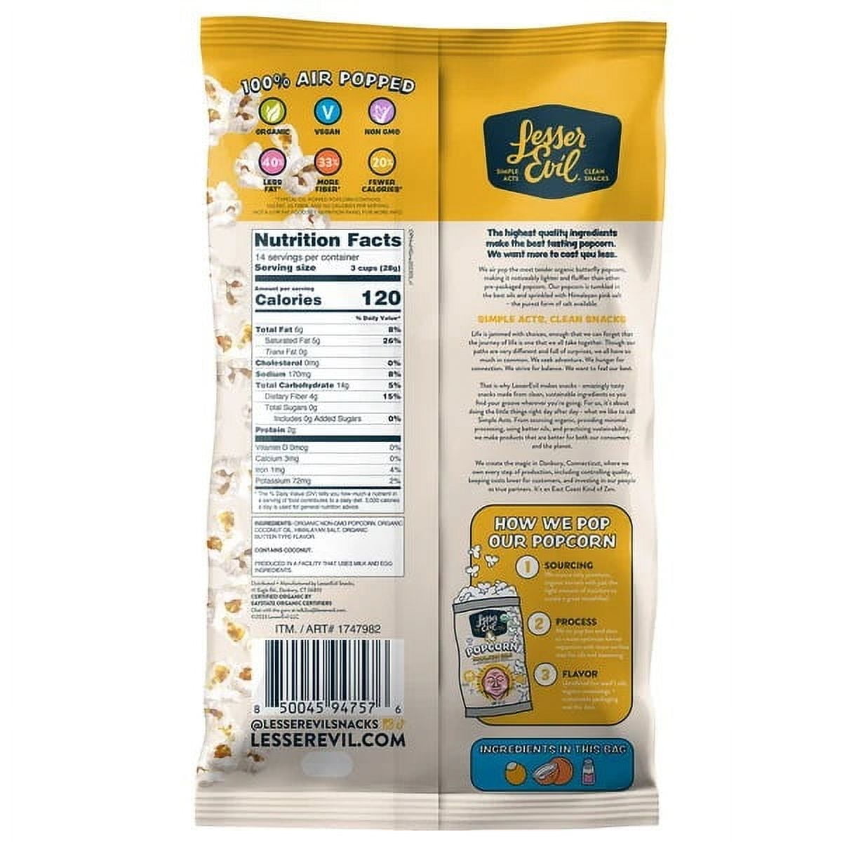 Lesser Evil Himalayan Gold Popcorn, 14 Ounce