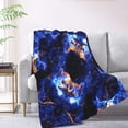 thumbnail image 2 of XMXT Throw Blankets, Abstract Art Flame Print Bed Blanket for Bedroom Sofa, 50 x 70 inches Black, 2 of 9